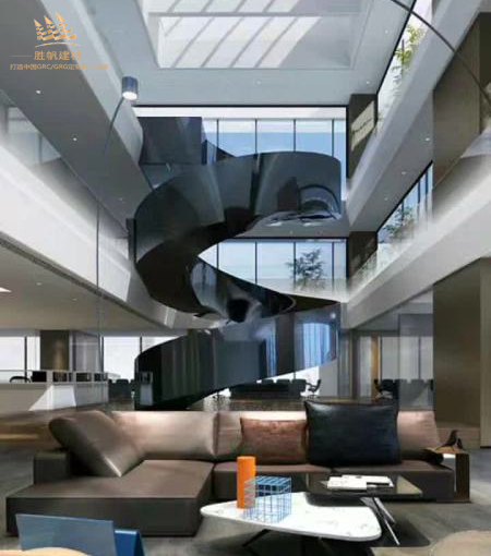 顺德盈峰商务中心grg旋转楼梯